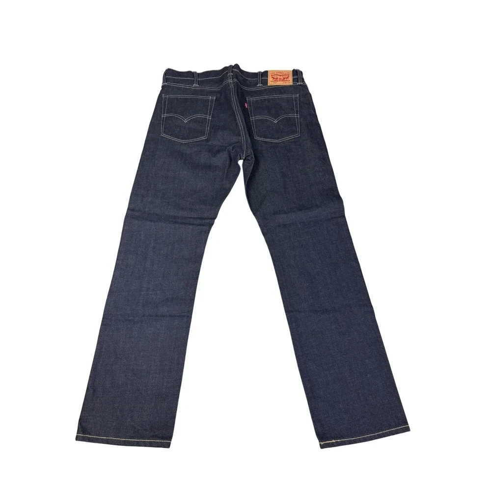 Levis 513 Slim Straight Jeans Mens 38x32 Dark Indigo Blue Denim Pants 06990-110